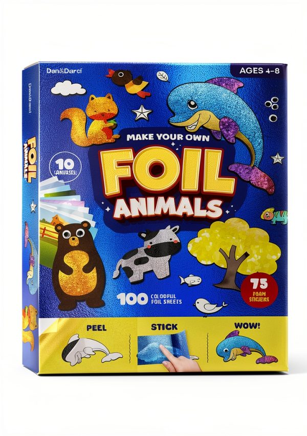Dan&Darci Animal Foil Art Craft Kit for Kids Creative Fun-0