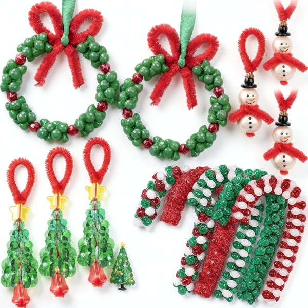 Jollylife Beaded Ornament Kit Christmas Crafts for Kids-0