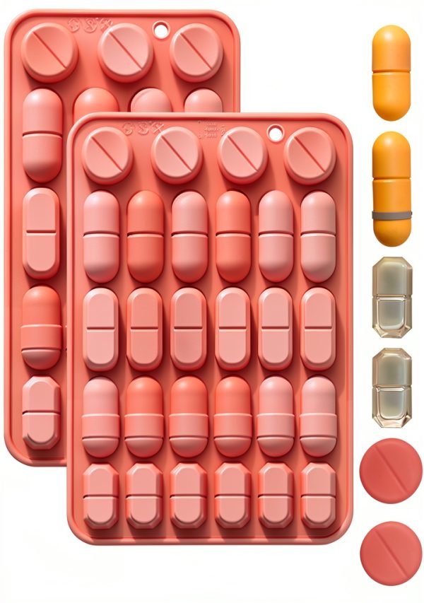 Pink Pill Molds Fchil Silicone Candy Mold Set-0