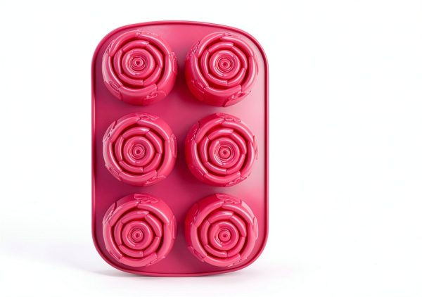 YJWYDM Silicone Rose Mold BPA Free Pink Candy Soap Maker-1