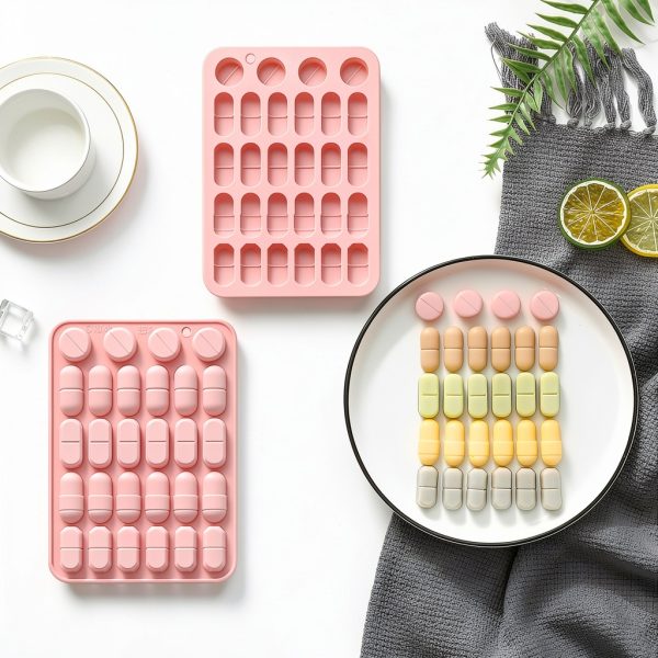 Pink Pill Molds Fchil Silicone Candy Mold Set-6