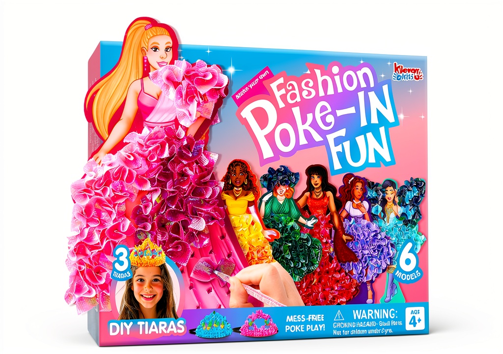 Klever Kits Poke in Fun Craft Kit with fabric squares and foam models