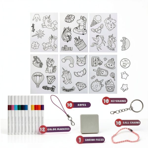 Yrinfay Unicorn Shrink Plastic Craft Kit for Kids DIY Art-2