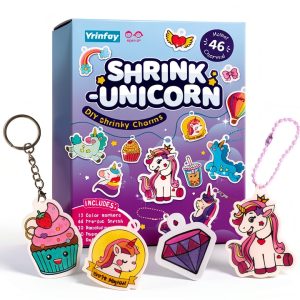 Yrinfay Unicorn Shrink Plastic Craft Kit for Kids DIY Art-0