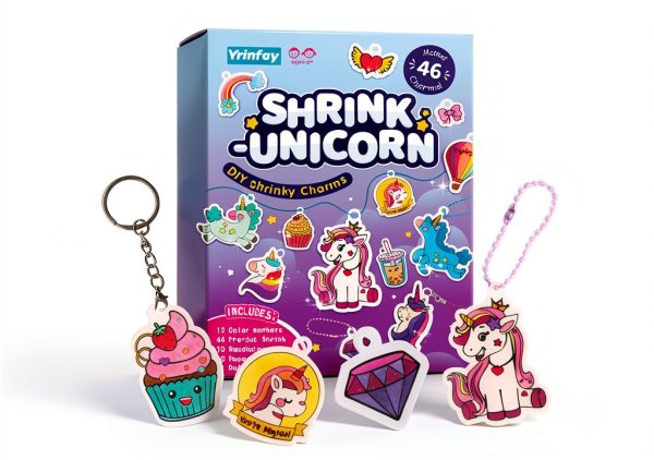 Yrinfay Unicorn Shrink Plastic Craft Kit for Kids DIY Art-0