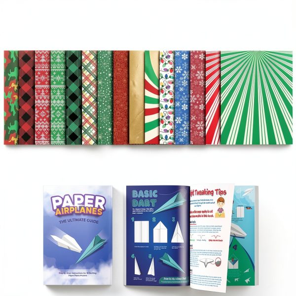 Pelto Christmas Paper Airplane Kit Kids Crafts 60 Sheets-1