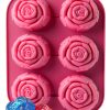 YJWYDM Silicone Rose Mold BPA Free Pink Candy Soap Maker-0