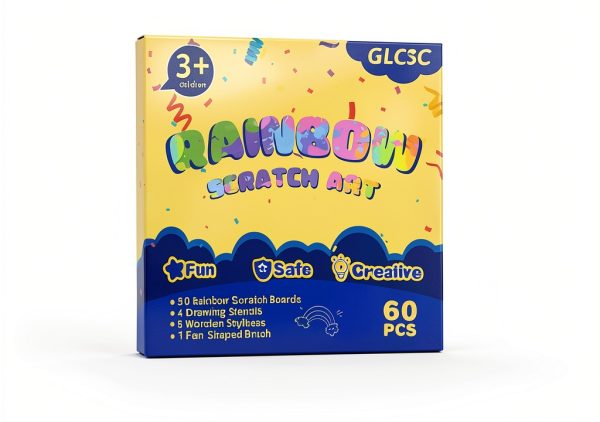 GLCSC Rainbow Scratch Art Kit for Kids Paper Craft Set-1