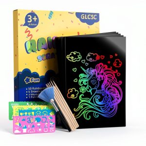 GLCSC Rainbow Scratch Art Kit for Kids Paper Craft Set-0