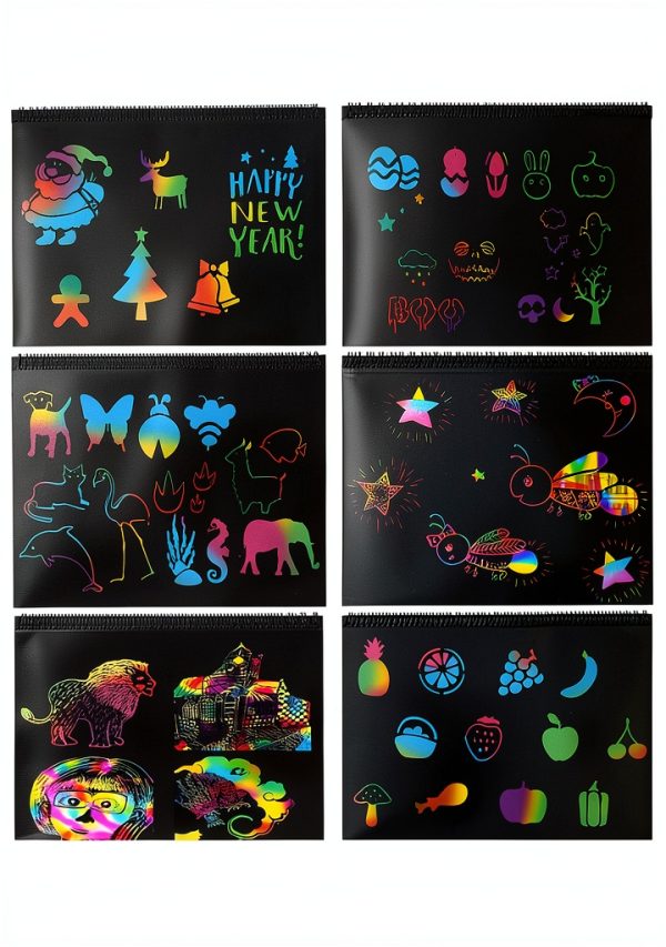 MBJRFU Rainbow Scratch Art Notebooks for Kids-5