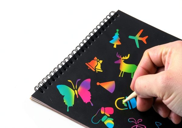 MBJRFU Rainbow Scratch Art Notebooks for Kids-1
