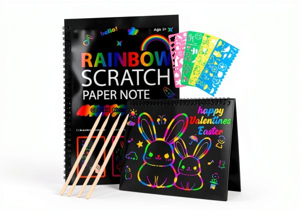 Scratch Art Kit Cvvdycago Kids Paper Set Colorful-0