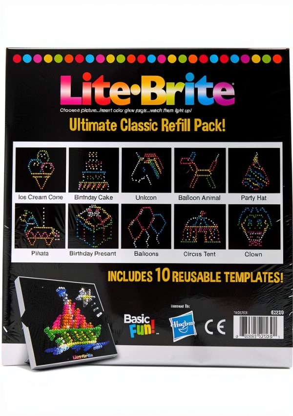 Lite Brite refill pack black design templates model 02239-0