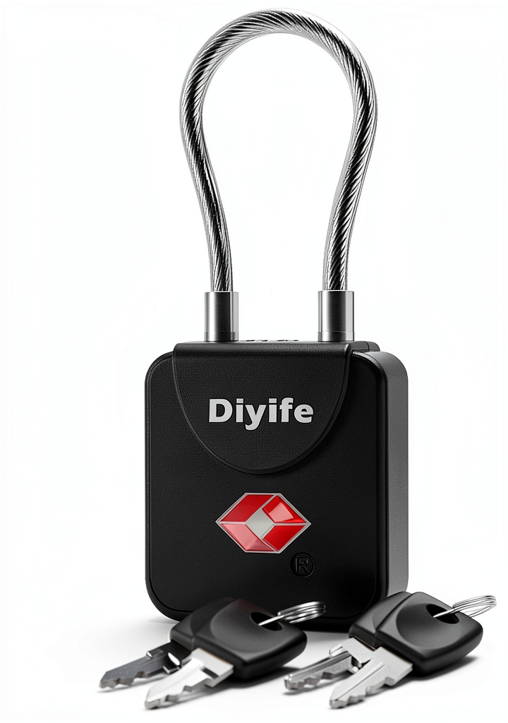 Installing Diyife TSA Luggage Locks with Key Portable Zinc on a wooden desk