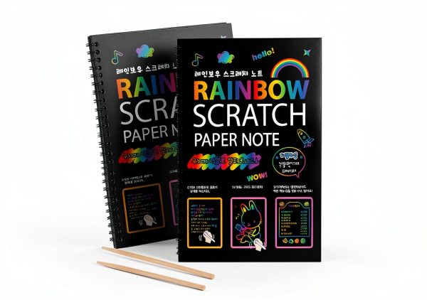 MBJRFU Rainbow Scratch Art Notebooks for Kids-0