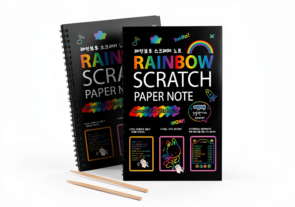 Rainbow Scratch Art Notebooks for Kids