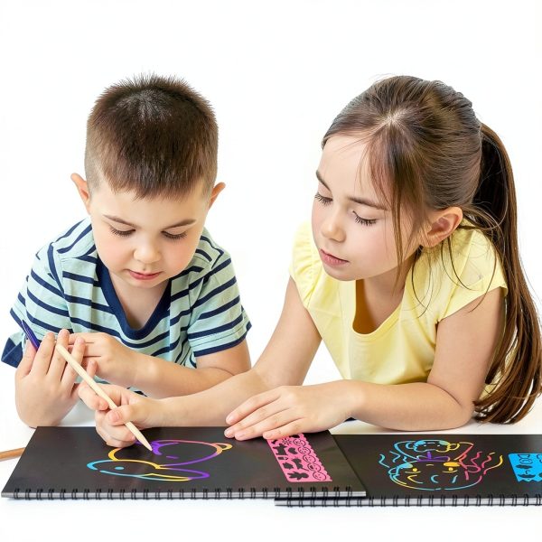Scratch Art Kit Cvvdycago Kids Paper Set Colorful-2