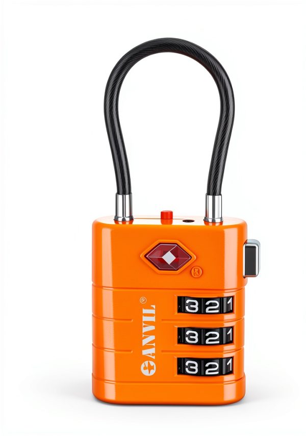TSA Approved Luggage Lock ANVIL ANVIL23021 Zinc Alloy Orange-3