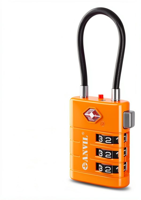 TSA Approved Luggage Lock ANVIL ANVIL23021 Zinc Alloy Orange-2