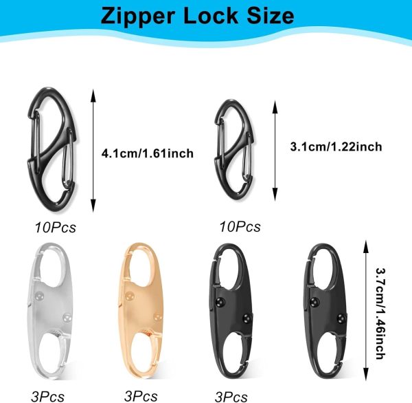 Zipper Lock Set EllaYIDOI 29‑Piece Zinc Alloy Black Gold Silver-1