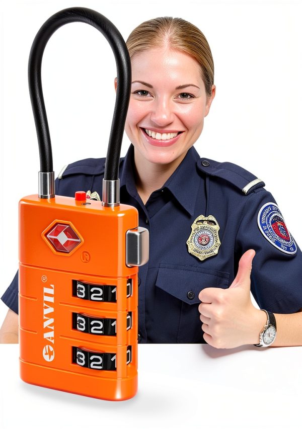 TSA Approved Luggage Lock ANVIL ANVIL23021 Zinc Alloy Orange-7