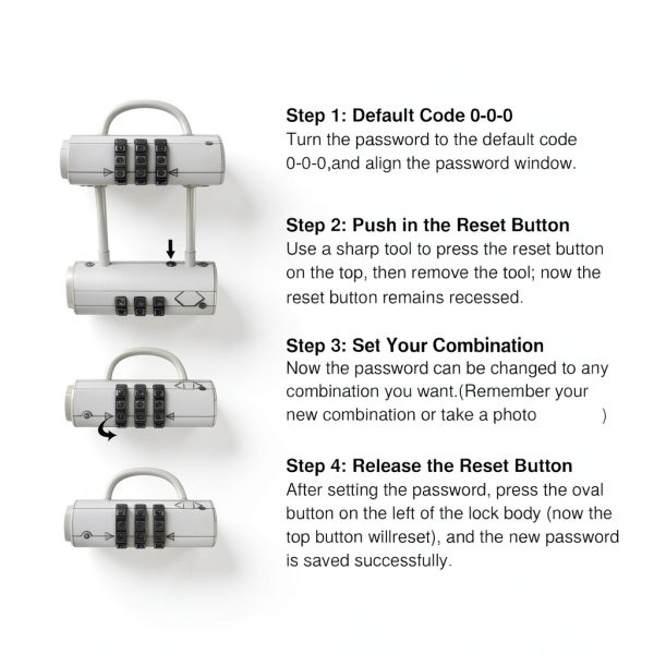 Puroma Luggage Combination Lock CLL325 Black Zinc TSA Approved-3
