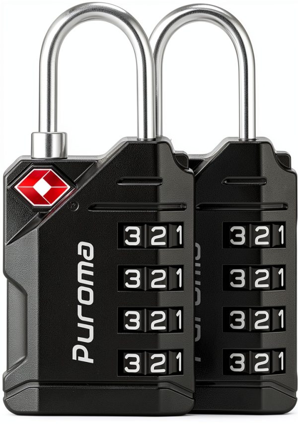 Puroma TSA Luggage Lock 4-Digit Mechanical Combination Resettable-0