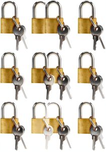 Juvale Mini Key Lock Set Polished Gold Luggage Travel Locks 12 Pieces-0