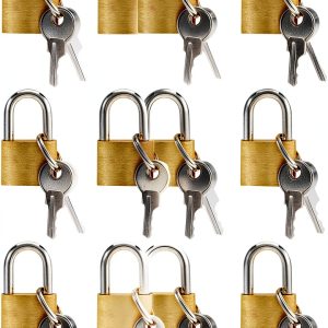 Juvale Mini Key Lock Set Polished Gold Luggage Travel Locks 12 Pieces-0