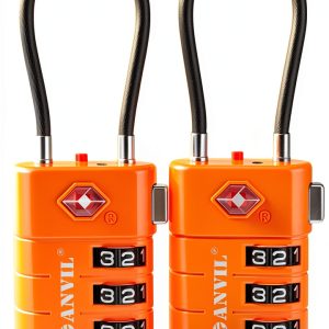 TSA Approved Luggage Lock ANVIL ANVIL23021 Zinc Alloy Orange-0