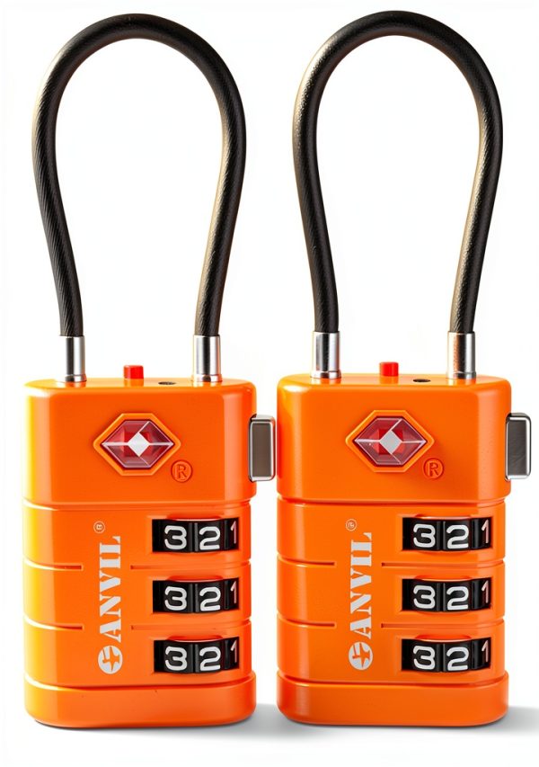 TSA Approved Luggage Lock ANVIL ANVIL23021 Zinc Alloy Orange-0