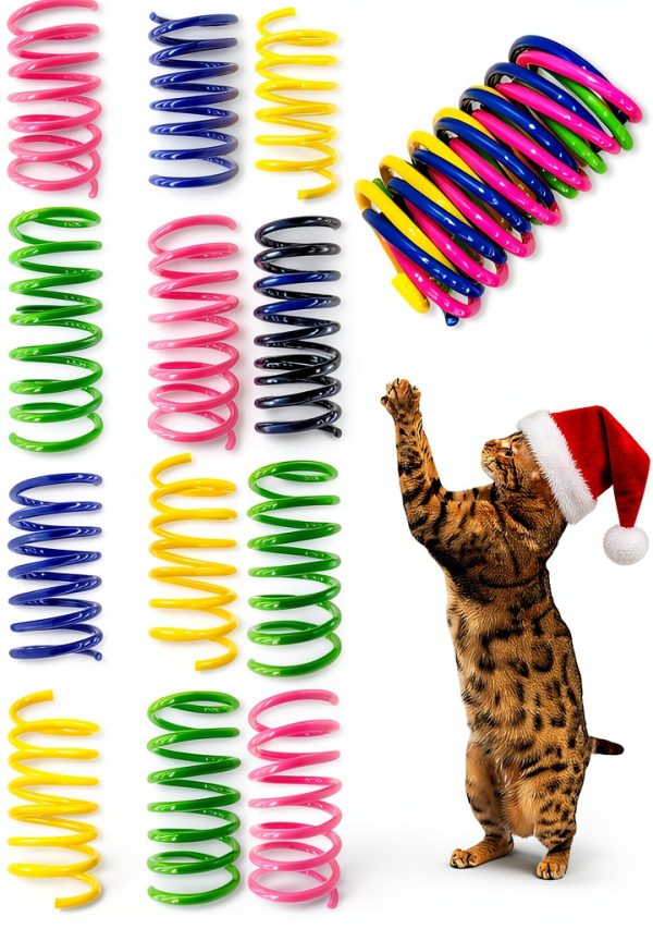 AGYM Cat Spring Toys, 30 Pack Cat Spiral Springs for Indoor Cats, Colorful & Durable Plastic Spring Coils Attract to Swat, Bite, Hunt, Interactive Toys for Kittens-0