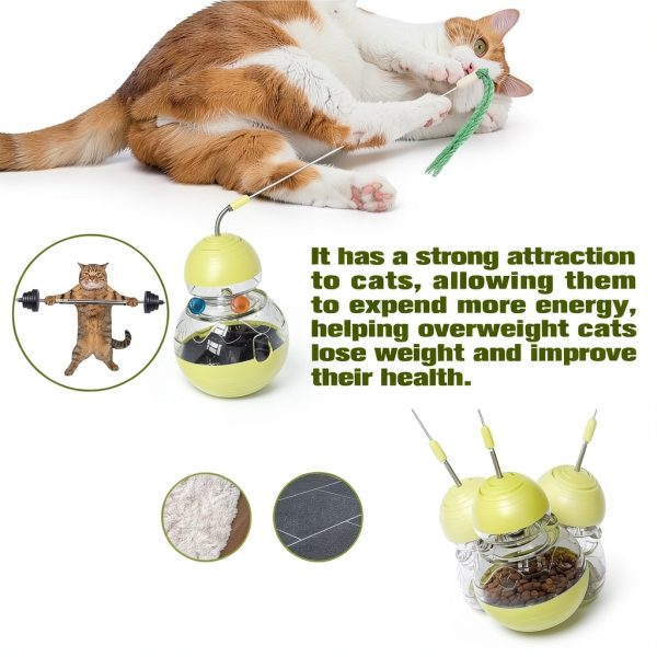 Cat Toy TLKNG Interactive Wobble Treat Dispensing Ball for Indoor Cats-5