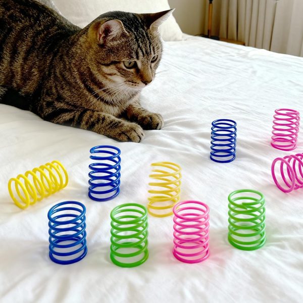 AGYM Cat Spring Toys, 30 Pack Cat Spiral Springs for Indoor Cats, Colorful & Durable Plastic Spring Coils Attract to Swat, Bite, Hunt, Interactive Toys for Kittens-6