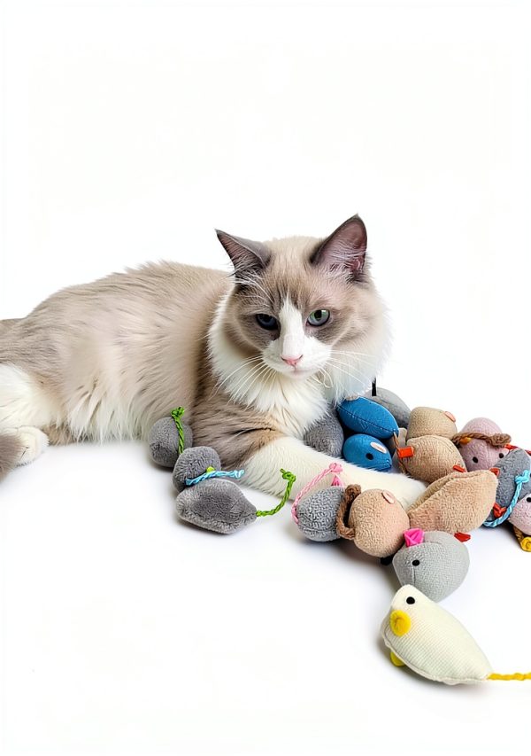 Fashion's Talk Cat Mice Toy 18-Pack Plush Catnip-Filled Mice Toys for Indoor Cats - Realistic Design, 9 Assorted Colors, 2 of Each, Value Pack-3