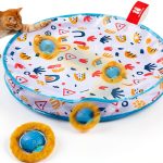 Potaroma Interactive Cat Toys, Fast Moving Ball in Play Mat, Automatic Motion Activated Ball Hide and Seek for Indoor Exercise Kicker, Animal Squeaky, 28 Inch Mat-0