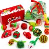CHIWAVA 17 Christmas Cat Toy Bag Set - Plush, Plastic and EVA Toys-0