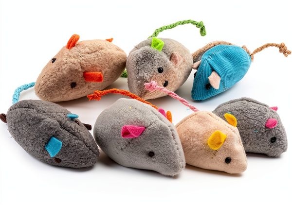 Fashion's Talk Cat Mice Toy 18-Pack Plush Catnip-Filled Mice Toys for Indoor Cats - Realistic Design, 9 Assorted Colors, 2 of Each, Value Pack-5