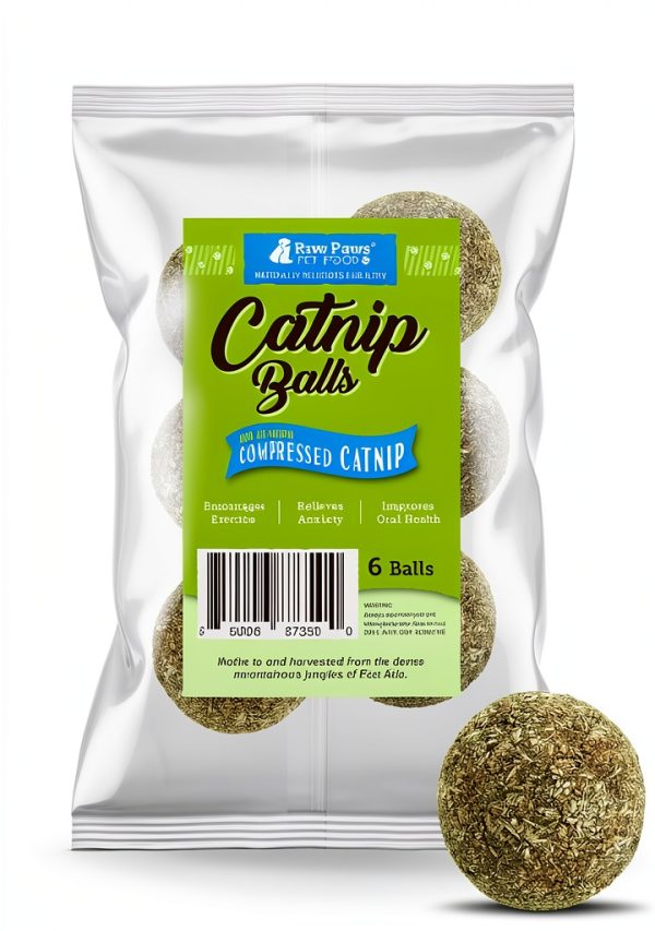 Raw Paws Catnip Balls for Cats 6-Count Interactive All-Natural Toy-0