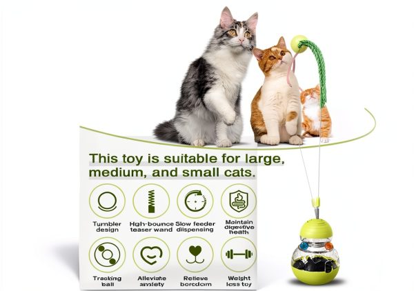 Cat Toy TLKNG Interactive Wobble Treat Dispensing Ball for Indoor Cats-1