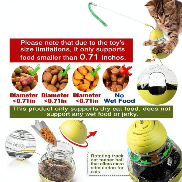 Cat Toy TLKNG Interactive Wobble Treat Dispensing Ball for Indoor Cats-4