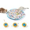 Potaroma Interactive Cat Toys, Fast Moving Ball in Play Mat, Automatic Motion Activated Ball Hide and Seek for Indoor Exercise Kicker, Animal Squeaky, 28 Inch Mat-2