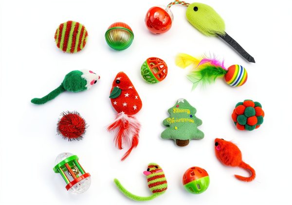 CHIWAVA 17 Christmas Cat Toy Bag Set - Plush, Plastic and EVA Toys-4