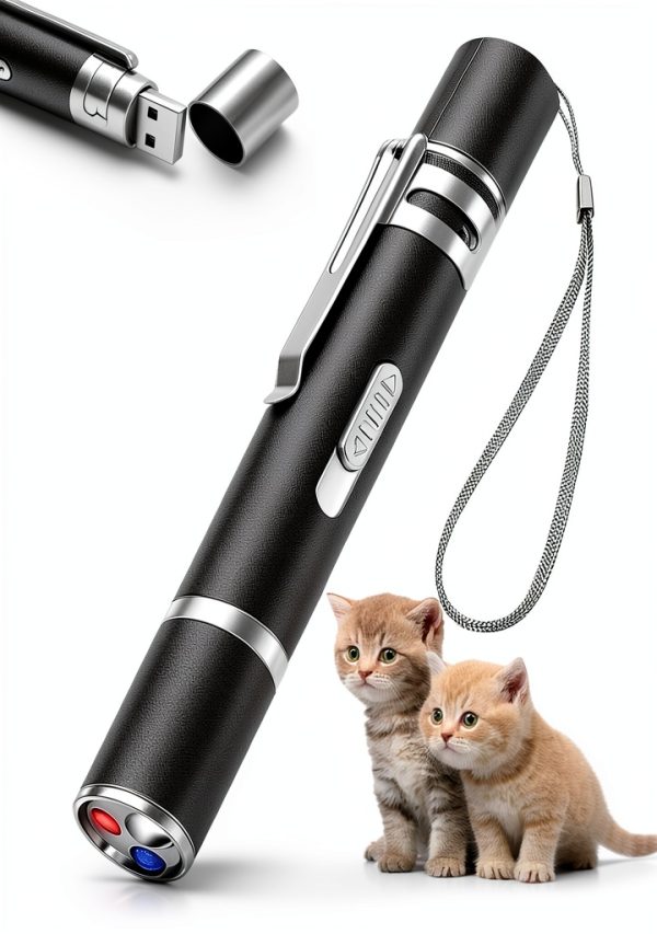 Cat Toy Pointer for Indoor, Cat Mouse Toys Wand Light Pet Interactive Toys to Keep Cat Busy, for Kitten Cat Dog Chase Play-0