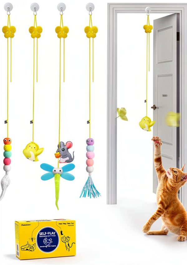 Cat Feather Toy Potaroma Interactive Hanging Kitten Play-0