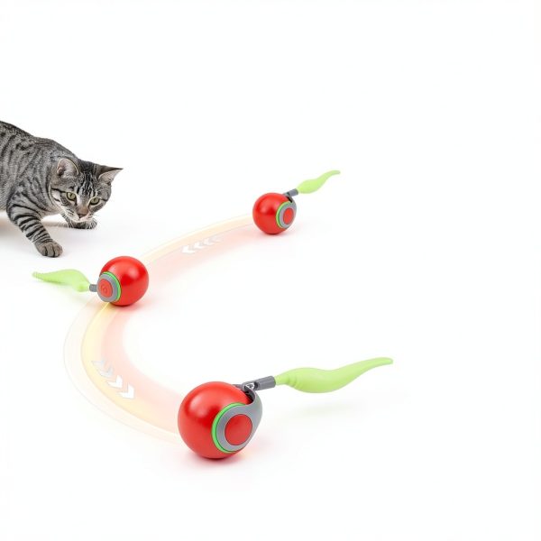 Moving Ball Cat Toy Potaroma Interactive Rechargeable Orange Ball-1