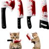 Potaroma 4Pcs Catnip Knife Toys for Indoor Cats, Crinkly Sound Kitten-0