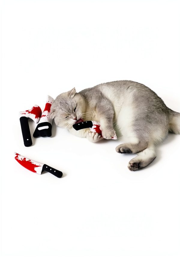 Potaroma 4Pcs Catnip Knife Toys for Indoor Cats, Crinkly Sound Kitten-2