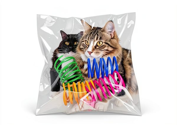 Andiker Interactive Cat Spiral Creative Spring Toy to Kill Time and Keep Fit, Sturdy and Heavy Plastic for Swatting, Biting, Hunting Kitten Toys, Colorful, 12 pcs-7