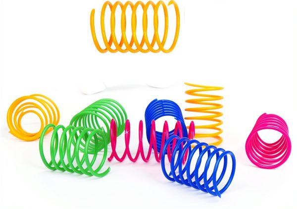 ISMARTEN Cat Spring Toy 60 Pack Interactive Toy Plastic Coil Springs-1